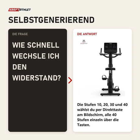 Frage und Antwort zu Titanium Strength ST1100 Heimtrainer Pro Series: Wie schnell wechsle ich den Widerstand?