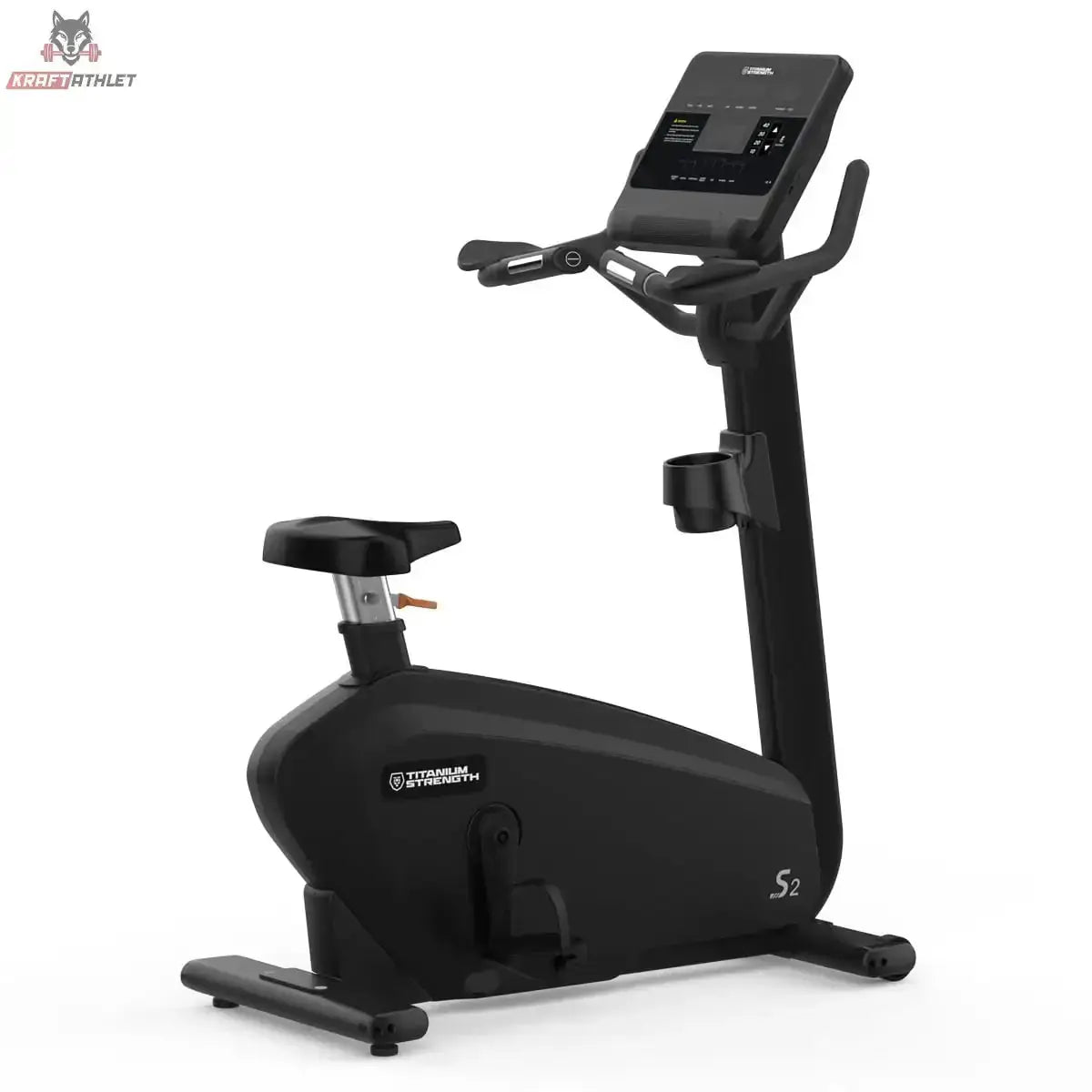 Titanium Strength ST1100 Heimtrainer Pro Series in Seitenansicht mit Sattel und Verkleidung
