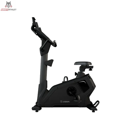 Titanium Strength ST2000 Ergometer Pro Series in Schwarz, Seitenansicht von links mit Sattel, Lenker und Konsole