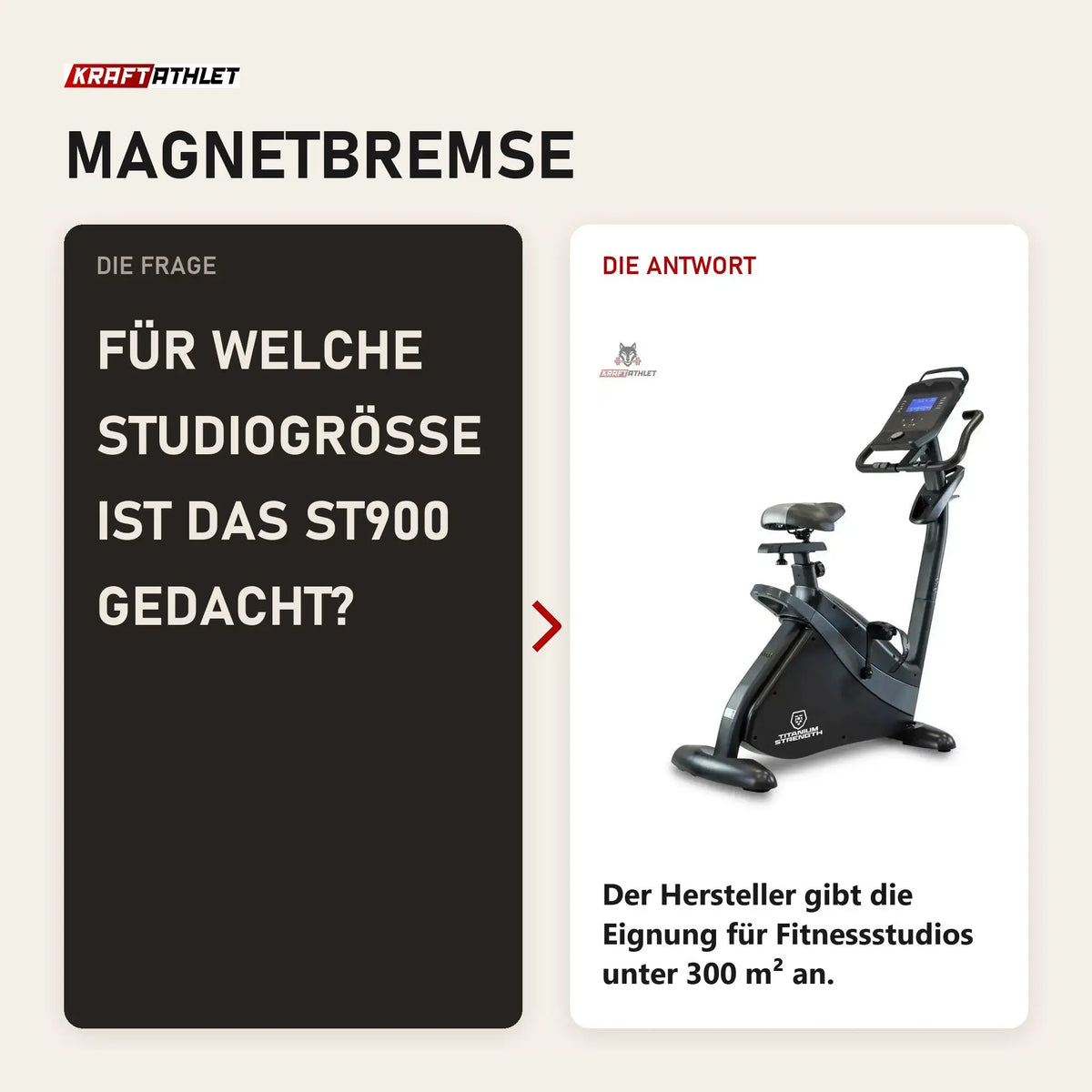 Frage und Antwort zu Titanium Strength ST900 LCD Ergometer Performance Series: Für welche Studiogröße ist das ST900 gedacht?