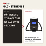 Frage und Antwort zu Titanium Strength ST900 LCD Upright-Ergometer Performance Series: Für welche Studiogröße ist das ST900 gedacht?