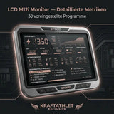 Titanium Strength ST900 LCD Upright-Ergometer Performance Series – Grafik des Monitors mit Trainingswerten und Programmen