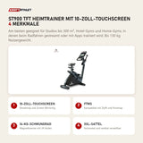 Titanium Strength ST900 TFT Heimtrainer mit 10-Zoll-Touchscreen mit 4 Merkmalen: 10-Zoll-Touchscreen, FTMS, 14-kg-Schwungrad, XXL-Sattel