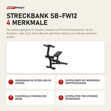 Titanium Strength Streckbank SB-FW12 mit 4 Merkmalen: Dehnungen im Sitzen und im Stehen, Doppelgriff mit mehreren Griffpositionen, Fußpedale fixieren die Beine, Sitzpolster für sitzende Dehnungen