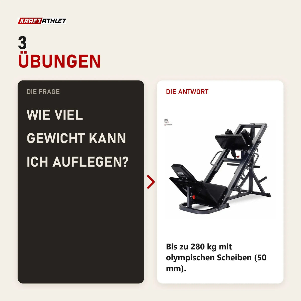 Frage und Antwort zu Titanium Strength Supreme Beinpresse / Hack Squat: Wie viel Gewicht kann ich auflegen?