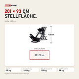 Maßbild Titanium Strength Supreme Beinpresse / Hack Squat: Stellfläche 201 × 93 cm, Höhe 143 cm