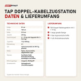 Technische Daten und Lieferumfang von Titanium Strength TAP Doppel-Kabelzugstation als Tabelle