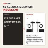 Frage und Antwort zu Titanium Strength TAP Zusatzgewichte 2 × 22,5 kg: Für welches Gerät ist das Kit?