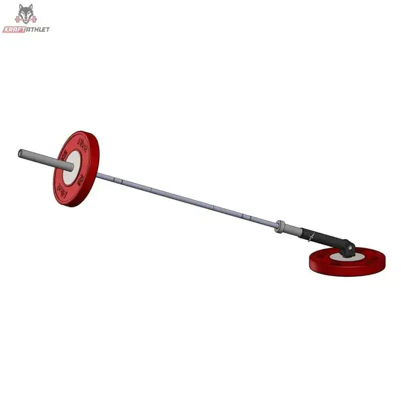 Titanium Strength TBAR Landmine T-Bar Trainer im Einsatz mit Langhantel und roten Scheiben am Ende