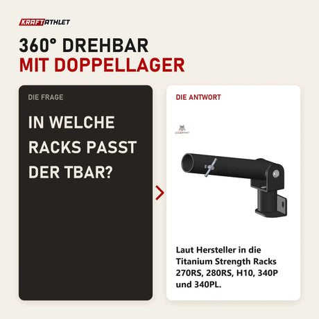 Frage und Antwort zu Titanium Strength TBAR Landmine T-Bar Trainer: In welche Racks passt der TBAR?
