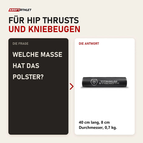 Frage und Antwort zu Titanium Strength TBP Hantelpolster: Welche Maße hat das Polster?