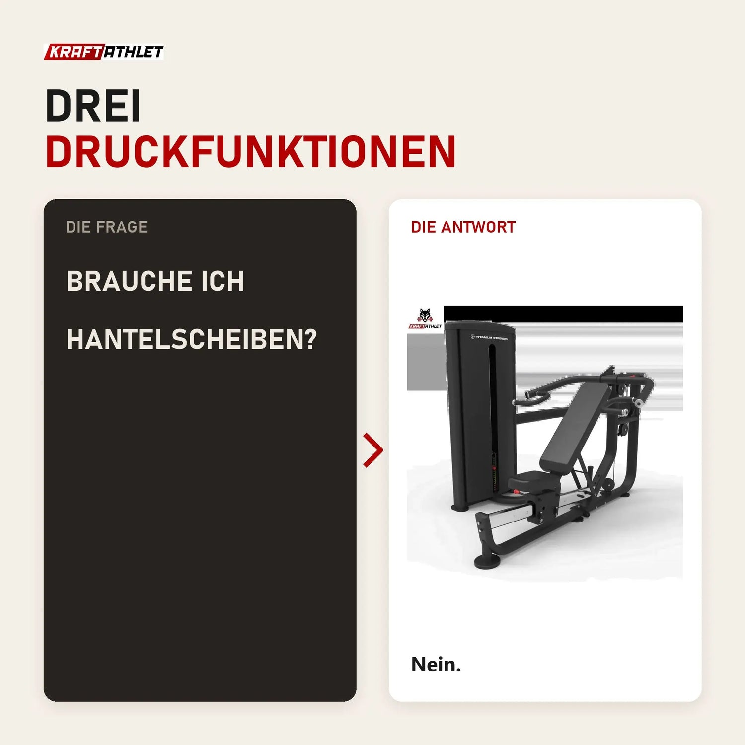 Frage und Antwort zu Titanium Strength TF5 Multipress: Brauche ich Hantelscheiben?