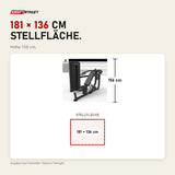 Maßbild Titanium Strength TF5 Multipress: Stellfläche 181 × 136 cm, Höhe 156 cm