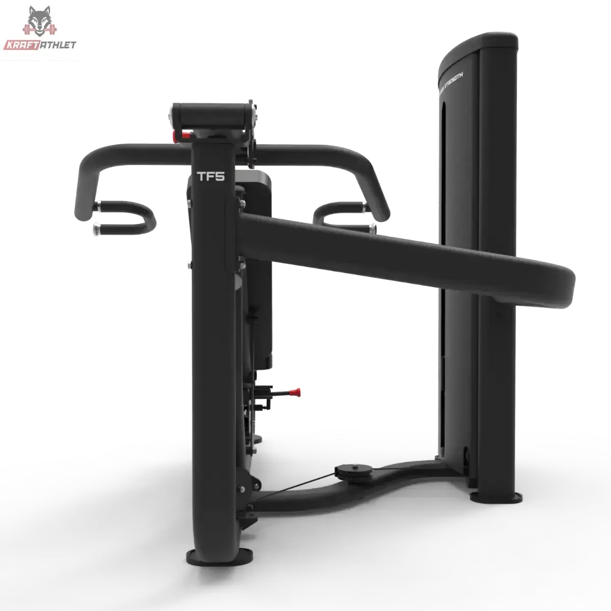 Titanium Strength TF5 Multipress von hinten mit Griffen oberhalb der Rückenlehne, schwarz