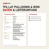 Technische Daten und Lieferumfang von Titanium Strength TF6 Lat Pulldown & Row als Tabelle