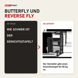 Frage und Antwort zu Titanium Strength TF7 Pec Fly und Rear Delt: Wie schwer ist der Gewichtsstapel?