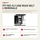 Titanium Strength TF7 Pec Fly und Rear Delt mit 4 Merkmalen: Butterfly und Reverse Fly, Gewichtsstapel bis 80 kg, Zwei schwenkbare Einzelarme, Sitzhöhe und Bewegungsumfang verstellbar