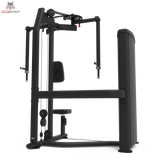 Titanium Strength TF7 Pec Fly und Rear Delt von hinten mit Gewichtsturmverkleidung und Sitz, schwarz