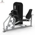 Titanium Strength TF8 Leg Press – Schrägansicht mit Sitz, Fußplatte und Gewichtsturm in Schwarz und Silber