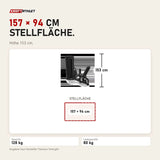 Maßbild Titanium Strength TF9 Abduktor-Adduktor: Stellfläche 157 × 94 cm, Höhe 153 cm