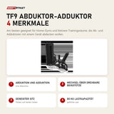Titanium Strength TF9 Abduktor-Adduktor mit 4 Merkmalen: Abduktion und Adduktion, Wechsel über drehbare Beinstütze, Geneigter Sitz, 80 kg Lastkapazität