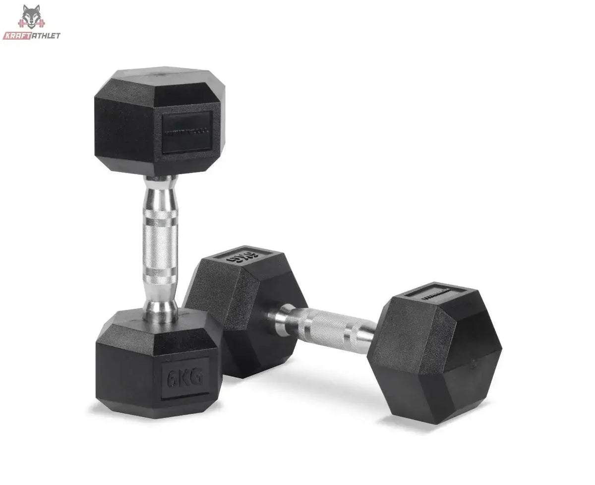 Titanium Strength TH30 Hex-Hantelset 2–30 kg mit Rack – Zwei Hex-Kurzhanteln mit gerändeltem Griff im Detail