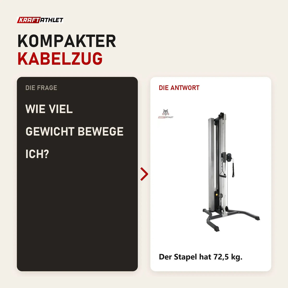 Frage und Antwort zu Titanium Strength THL Kabelzugstation: Wie viel Gewicht bewege ich?