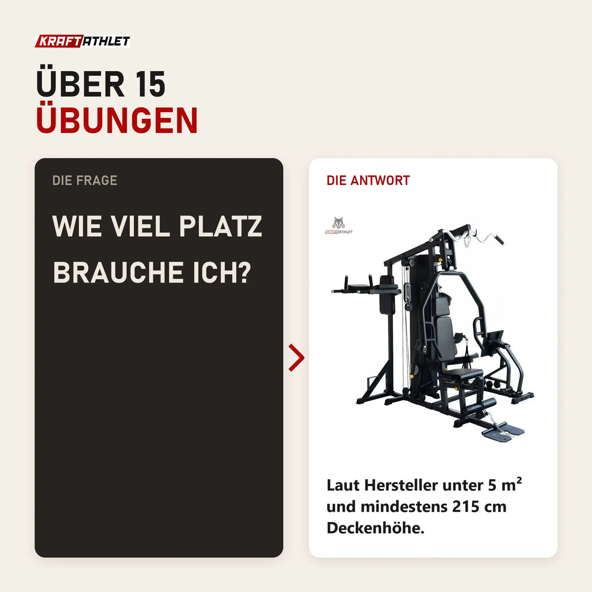 Frage und Antwort zu Titanium Strength TM1 Multi-Gym mit Beinpresse: Wie viel Platz brauche ich?