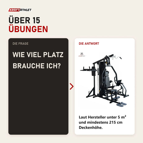 Frage und Antwort zu Titanium Strength TM1 Multi-Gym mit Beinpresse: Wie viel Platz brauche ich?