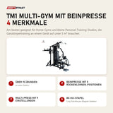 Titanium Strength TM1 Multi-Gym mit Beinpresse mit 4 Merkmalen: Über 15 Übungen, Beinpresse mit 5 Rückenlehnen-Positionen, Multi-Press mit 9 Einstellungen, 80-kg-Stapel