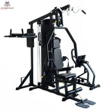 Titanium Strength TM1 Multi-Gym mit Beinpresse in Schrägansicht mit Dipstation, Beinpresse und Latzug