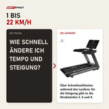 Frage und Antwort zu Titanium Strength TM1150 LED Laufband Pro Series: Wie schnell ändere ich Tempo und Steigung?