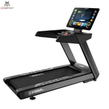 Titanium Strength TM1150T Laufband Pro Series in Schwarz, Schrägansicht mit großem Touchscreen und Lauffläche