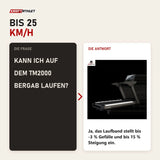 Frage und Antwort zu Titanium Strength TM2000 Laufband Pro Series: Kann ich auf dem TM2000 bergab laufen?