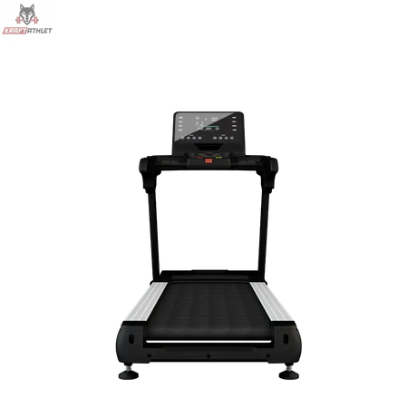 Titanium Strength TM2000 Laufband Pro Series in Schwarz, Frontansicht mit Lauffläche und Konsole