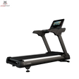 Titanium Strength TM2000T Laufband mit 16-Zoll-Touchscreen in Schwarz, Schrägansicht vor dunklem Hintergrund