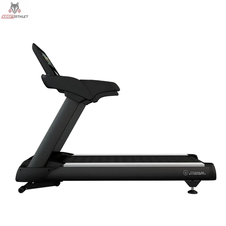 Titanium Strength TM2000T Laufband mit 16-Zoll-Touchscreen in Schwarz, Seitenansicht mit Handläufen