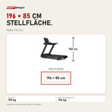 Maßbild Titanium Strength TM700 Laufband Pro Series: Stellfläche 196 × 85 cm, Höhe 152 cm