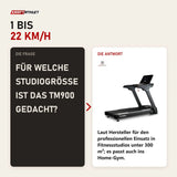 Frage und Antwort zu Titanium Strength TM900 LCD Laufband Performance Series: Für welche Studiogröße ist das TM900 gedacht?