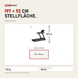 Maßbild Titanium Strength TM900 LCD Laufband Performance Series: Stellfläche 197 × 92 cm, Höhe 159 cm