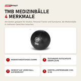 Titanium Strength TMB Medizinbälle mit 4 Merkmalen: Widerstandsfähiges Gummi, Texturierte rutschfeste Oberfläche, Gewicht auf jedem Ball aufgedruckt, Herstellerprogramm 2 bis 10 kg