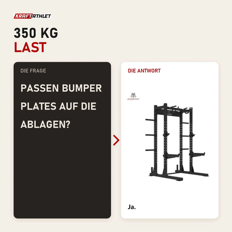 Frage und Antwort zu Titanium Strength Half Rack TR60: Passen Bumper Plates auf die Ablagen?