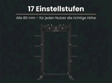Titanium Strength Half Rack TR60 – Grafik zu den Einstellstufen der Lochreihe