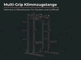 Titanium Strength Half Rack TR60 – Grafik zur Klimmzugstange mit Griffpositionen