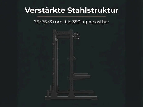 Titanium Strength Half Rack TR60 – Grafik zur verstärkten Stahlstruktur des Rahmens