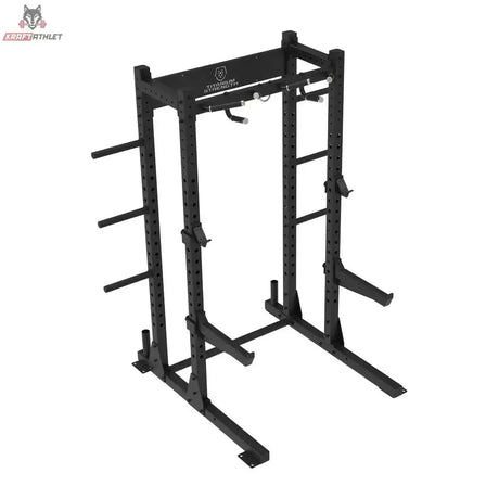 Titanium Strength Half Rack TR60 – Schrägansicht von rechts mit Klimmzugstange