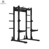 Titanium Strength Half Rack TR60 – Seitenansicht in Schwarz mit Scheibenhaltern