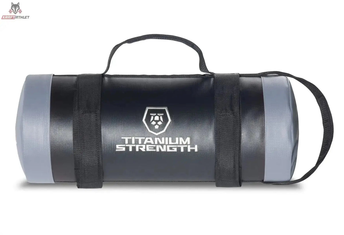 Titanium Strength TSB Sandbag in grau und schwarz, einzelne Ausführung mit Logo und Tragegriff
