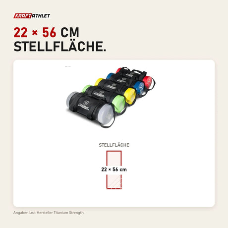 Maßbild Titanium Strength TSB Sandbag: Stellfläche 22 × 56 cm