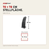 Maßbild Titanium Strength TV20 Gummi-Hantelset 2–20 kg mit Hantelständer: Stellfläche 70 × 78 cm, Höhe 167 cm